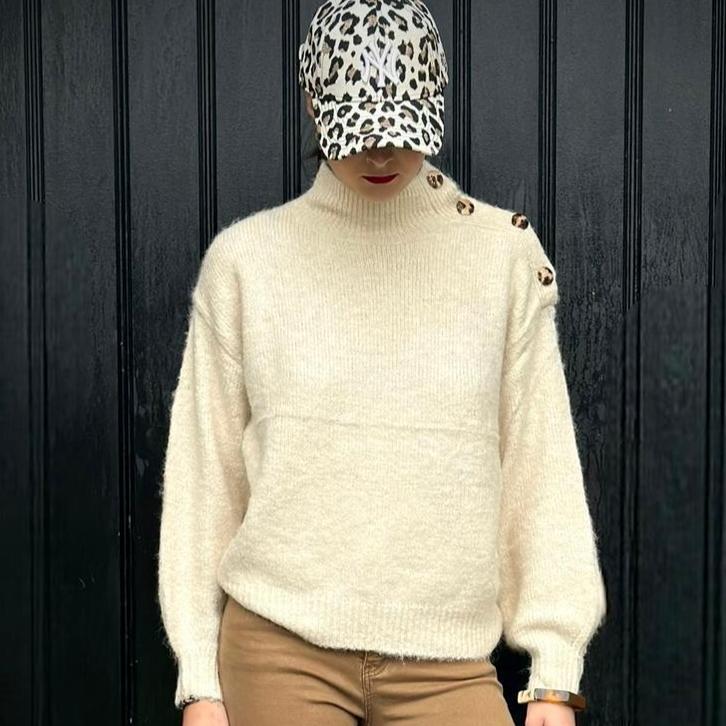 Pull New York camel/écru ou Noir Leopard
