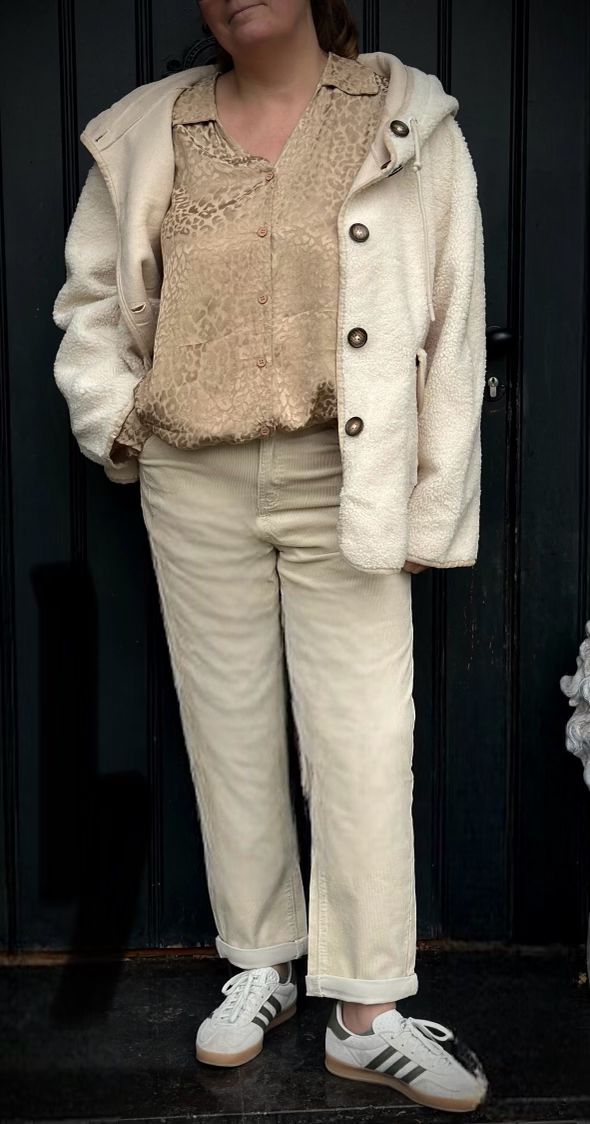 Manteau à capuche écru réversible