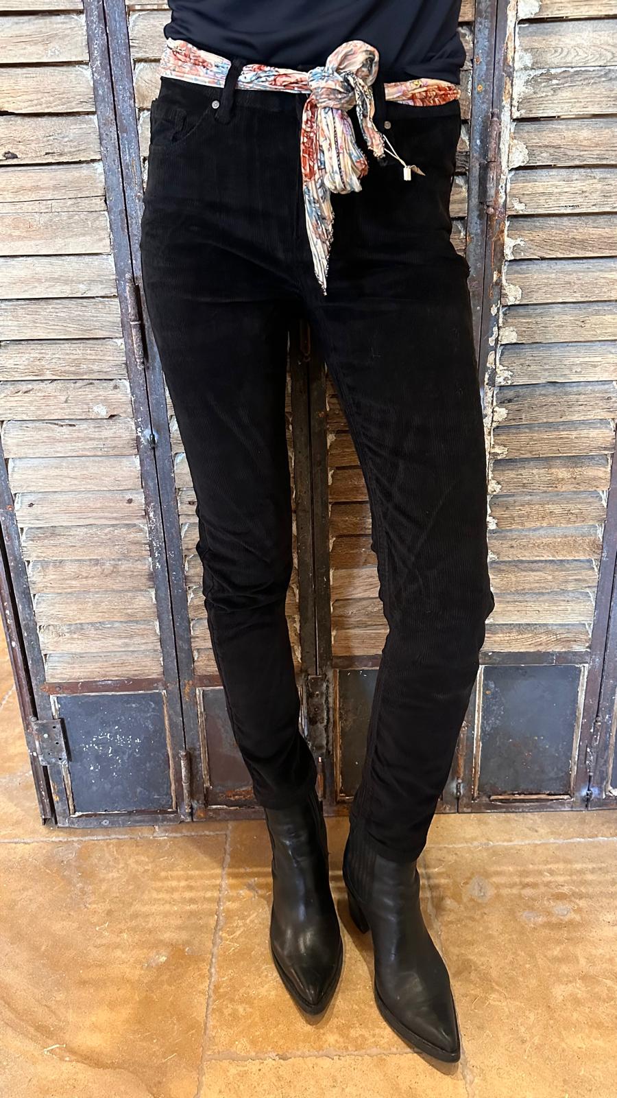Pantalon Velours Noir slim