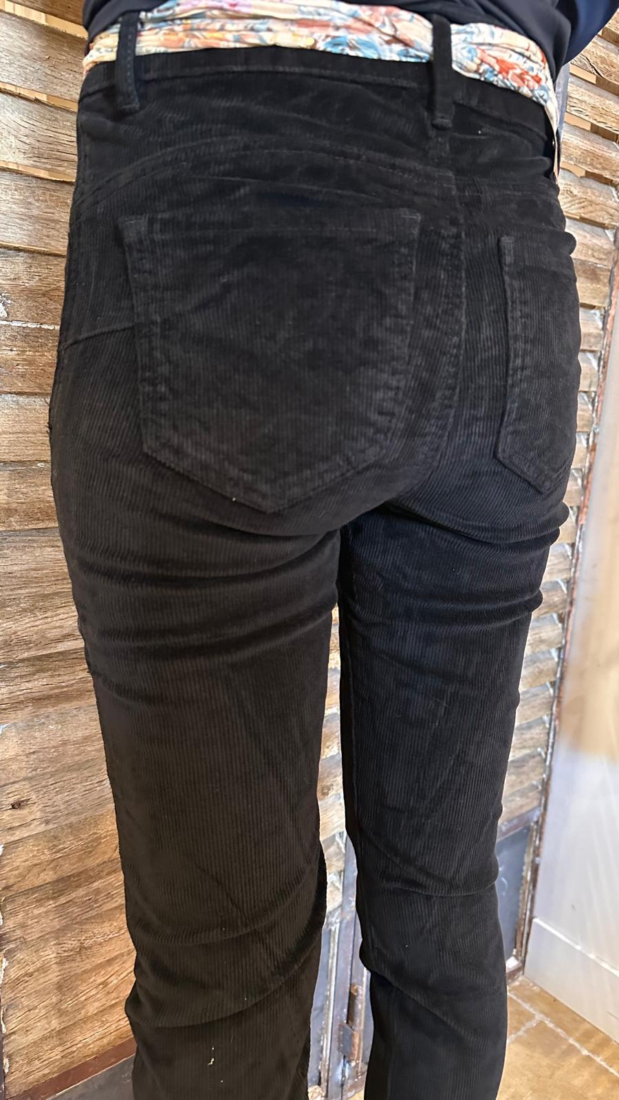 Pantalon Velours Noir slim