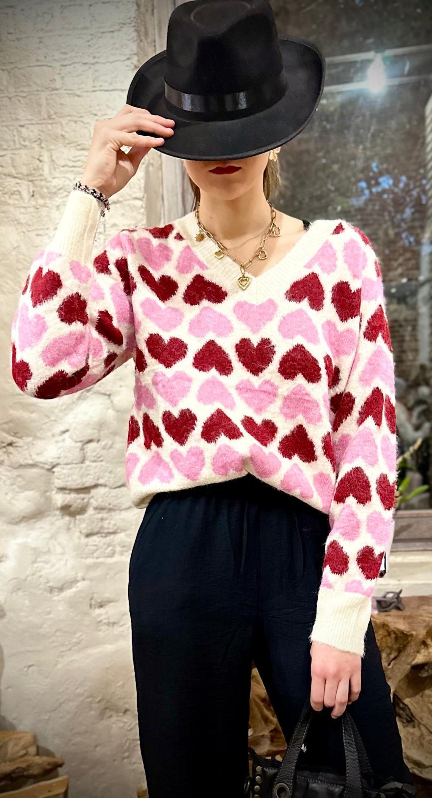 Pull Double coeur