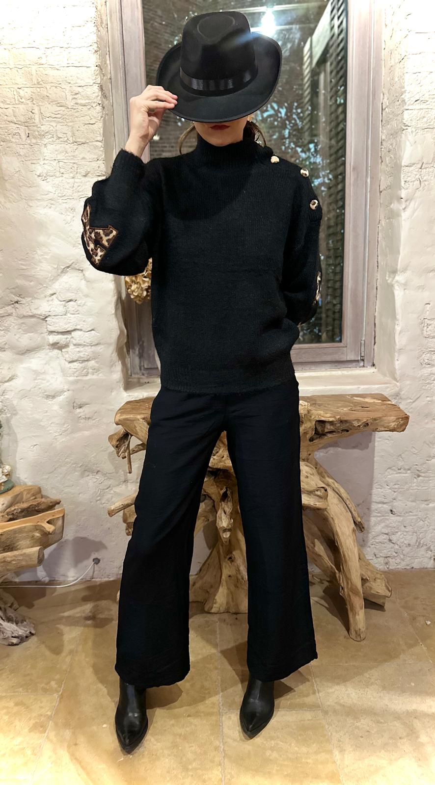 Pull New York camel/écru ou Noir Leopard