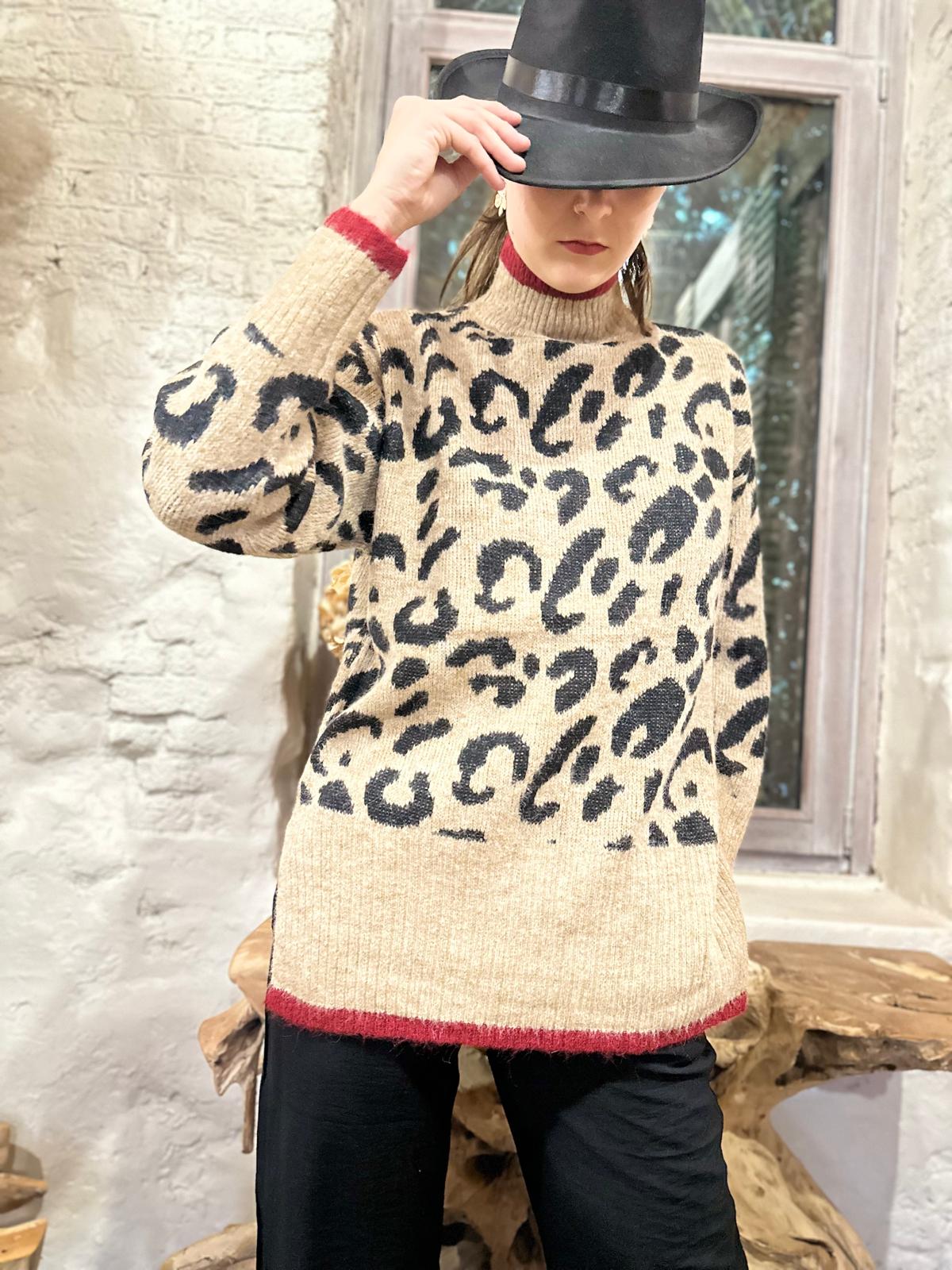 Pull Léopard Long